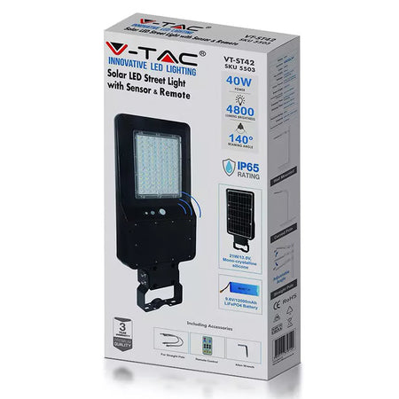 Corp Iluminat Stradal Led Solar 40w 120lm/w 6000k Alb Rece