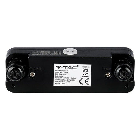 Senzor de mișcare cu microunde pentru reflectoare LED de max. 200 W IP65 negru V-Tac SKU-5572