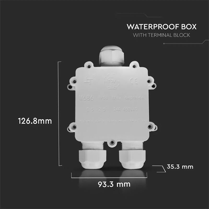 Conector terminal impermeabil IP68 alb pentru cablu 8-12 mm V-Tac SKU-5981