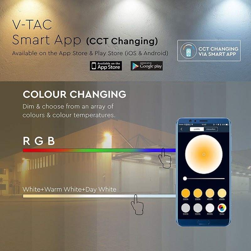 Reflector LED Smart RGB 20 W IP65 cu corp alb V-Tac SKU-5984
