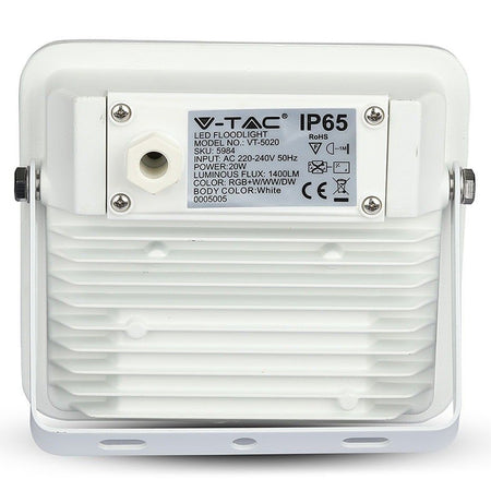 Reflector LED Smart RGB 20 W IP65 cu corp alb V-Tac SKU-5984