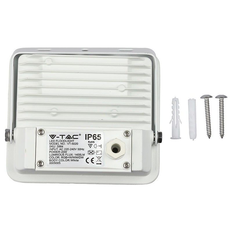 Reflector LED Smart RGB 20 W IP65 cu corp alb V-Tac SKU-5984