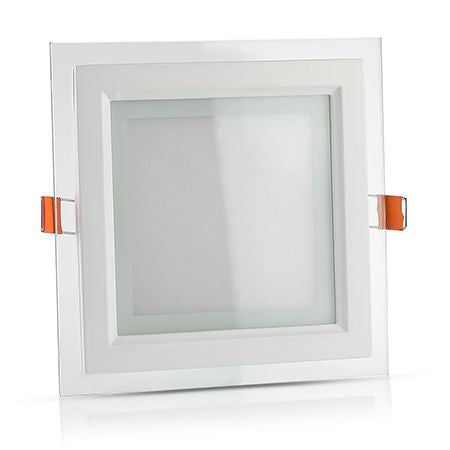 Panou LED încastrat pătrat cu ramă din sticlă, 12 W, 4000 K V-Tac SKU-6278