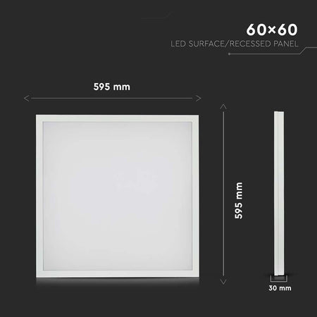 Panou LED 36 W 60 cm × 60 cm cu lumină alb rece 6400 K V-Tac SKU-638021