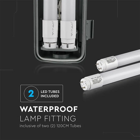 Corp de iluminat LED 2×18 W 126 cm cu lumină neutră 4000 K și protecție IP65 V-Tac SKU-6387