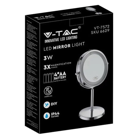 Oglinda Iluminata Led 3w Pentru Make Up 6400k Cu Baterii  4xaa