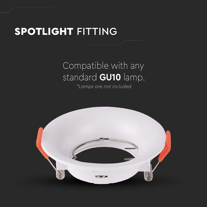 Corp spot încastrat rotund GU10 alb din PC V-Tac SKU-6632