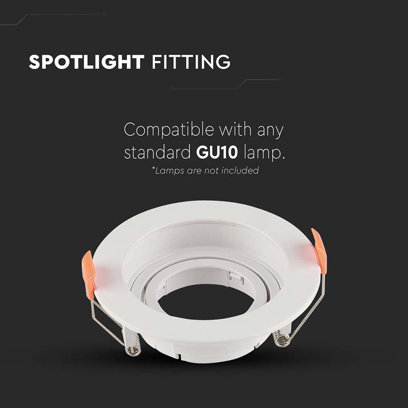 Corp spot încastrat GU10 cu unghi reglabil alb V-Tac SKU-6658