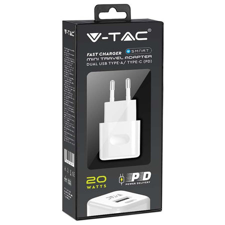 Incarcator Rapid Un Port Usb + Tip C 30w - Alb