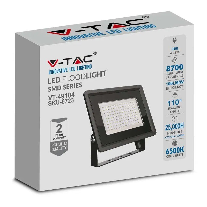 Reflector Led Smd 100w 6400k Ip65 - Negru