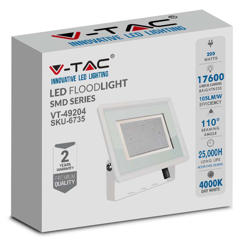 Reflector Led Smd 200w 4000k Ip65 - Alb