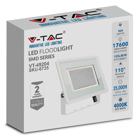 Reflector Led Smd 200w 4000k Ip65 - Alb