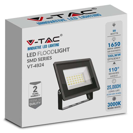 Reflector Led Smd 20w 6500k Ip65 - Negru
