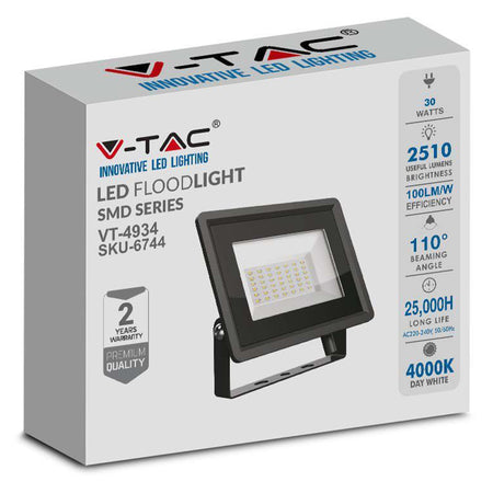 Reflector Led Smd 30w 6500k Ip65 - Negru