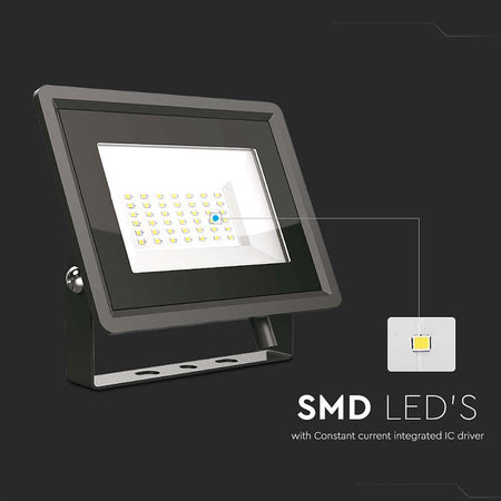 Reflector Led Smd 30w 6500k Ip65 - Negru