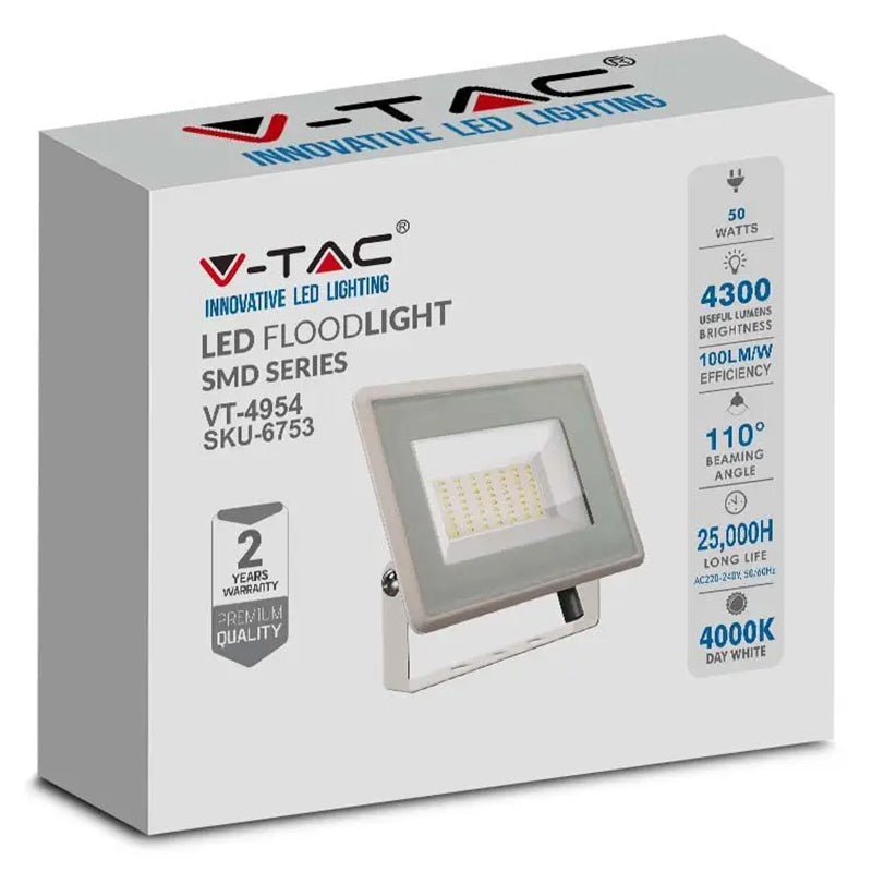 Reflector Led Smd 50 W 4000k Ip65, Alb