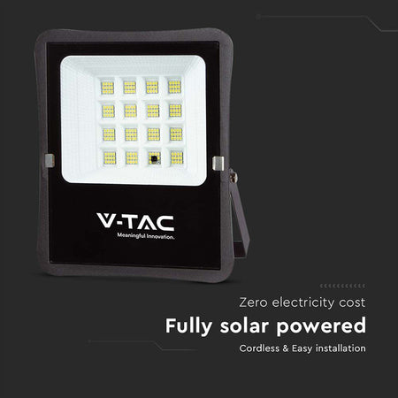 Reflector LED cu încărcare solară de 15 W și lumină albă rece de 6400 K V-Tac SKU-6968