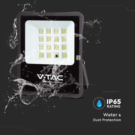 Reflector LED cu încărcare solară de 15 W și lumină albă rece de 6400 K V-Tac SKU-6968