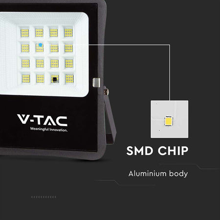 Reflector LED cu încărcare solară de 15 W și lumină albă rece de 6400 K V-Tac SKU-6968