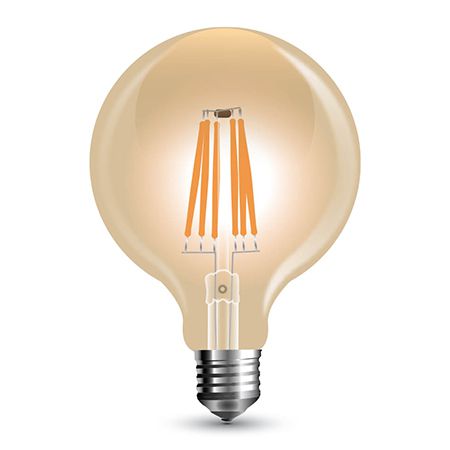 Bec LED cu filament G125 cu soclu E27 reglabil de 8 W la 2200 K V-Tac SKU-7155