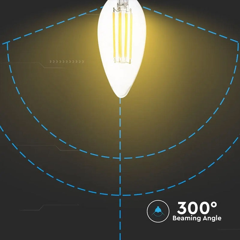 Bec Led E14 6w Cu Filament 3000k Alb Cald