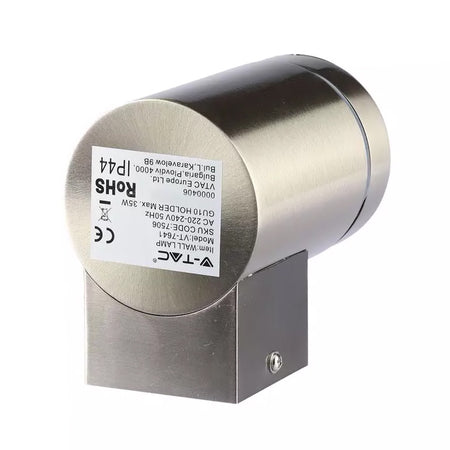 Corp de iluminat aplicat pe perete cu soclu GU10 și protecție IP44 din inox V-Tac SKU-7506