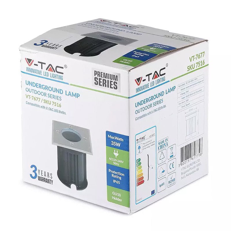 Corp de iluminat încastrat în pardoseală cu soclu GU10 IP65 V-Tac SKU-7516