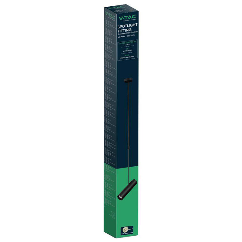 Corp de iluminat suspendat cu soclu GU10 negru V-Tac SKU-7573