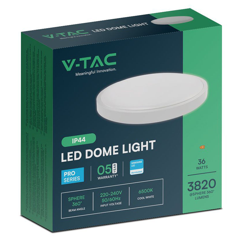 Plafonieră LED 36 W IP44 cu lumină albă rece de 6500 K V-Tac SKU-76231-24