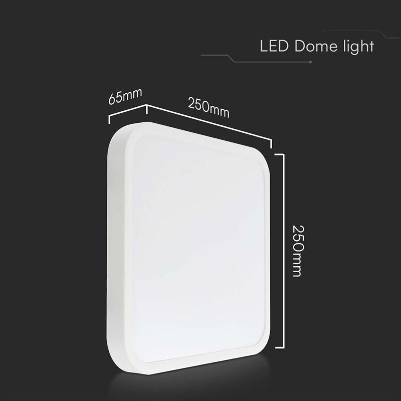 Plafonieră LED pătrată de 18 W cu lumină 4000K IP44 V-Tac SKU-76251