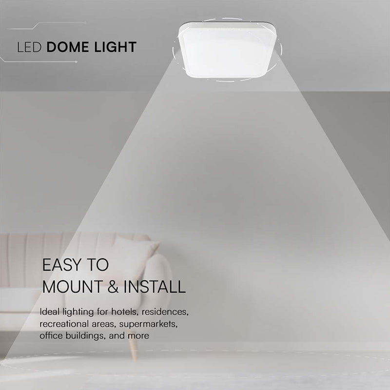 Plafonieră LED pătrată de 18 W cu lumină 4000K IP44 V-Tac SKU-76251