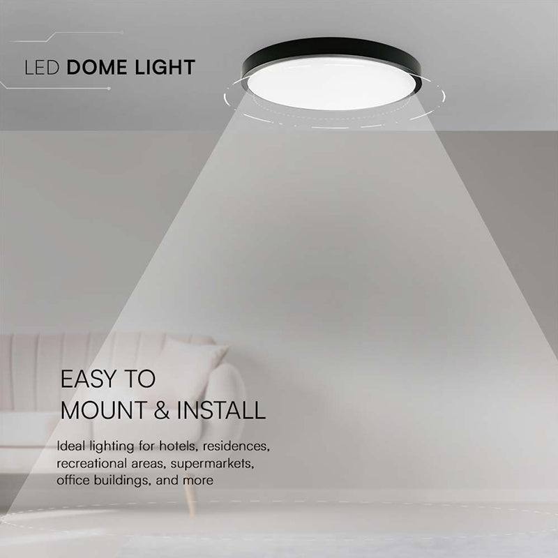 Plafoniera Led 36w Ip44 6500k Alb Rece - Negru