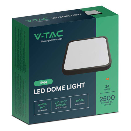 Plafoniera Led 24w 4000k Ip44 - Negru