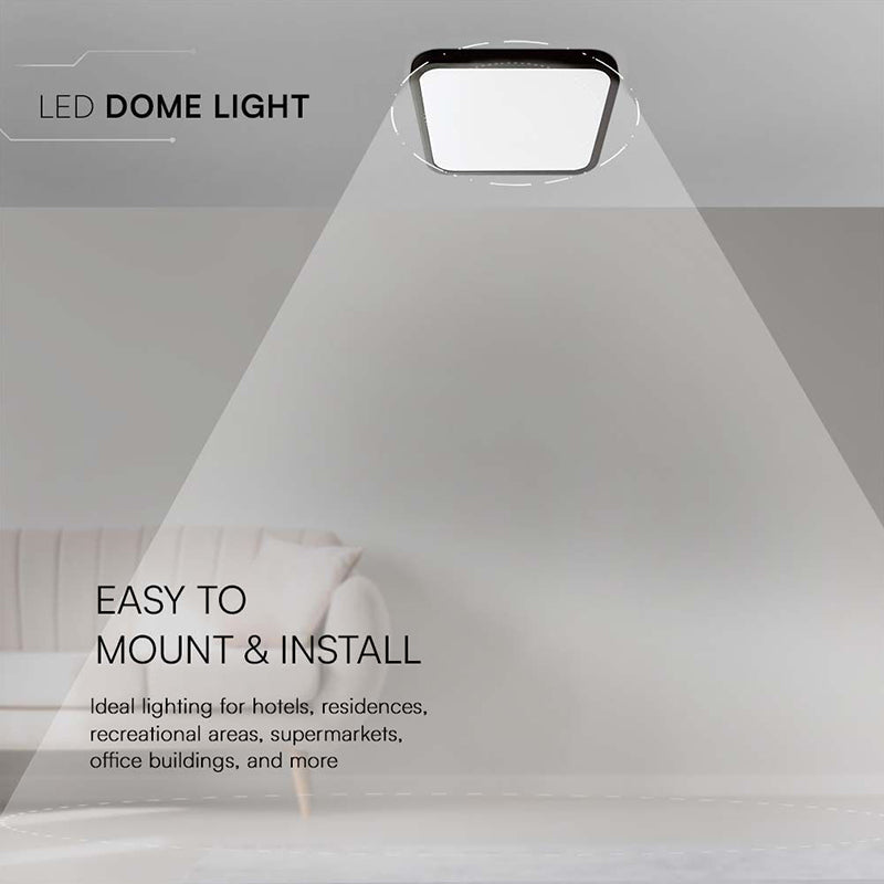 Plafoniera Led 24w 4000k Ip44 - Negru