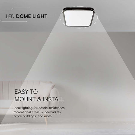 Plafoniera Led 24w 4000k Ip44 - Negru