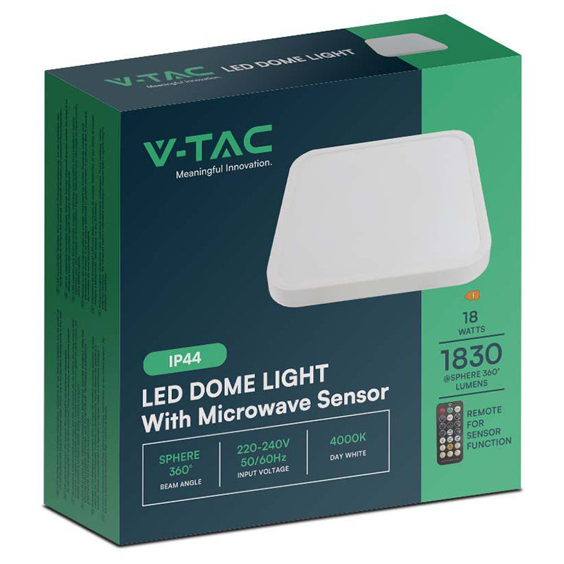Plafoniera Led 18w 4000k Ip44 Cu Senzor De Miscare - Alb