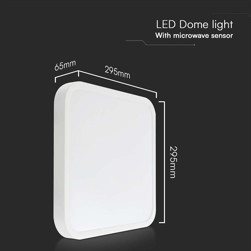 Plafoniera Led 18w 4000k Ip44 Cu Senzor De Miscare - Alb