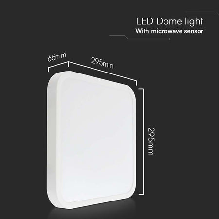 Plafoniera Led 18w 4000k Ip44 Cu Senzor De Miscare - Alb