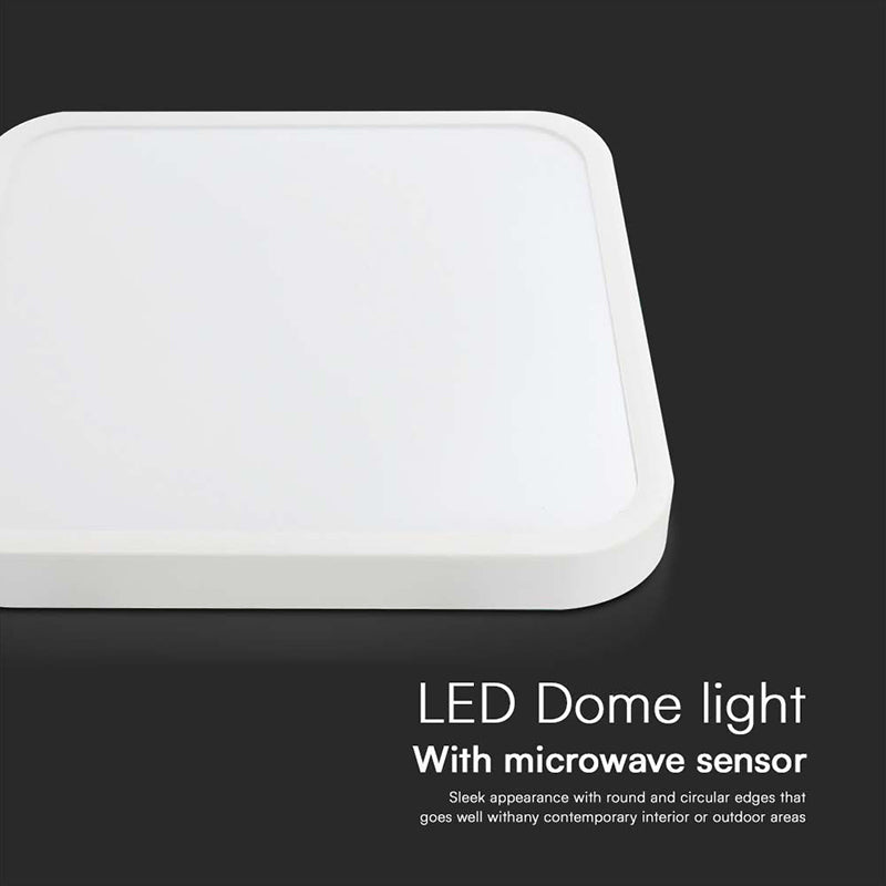 Plafonieră LED 30W cu senzor, IP44, 4000K, alb neutru V-Tac SKU-76681