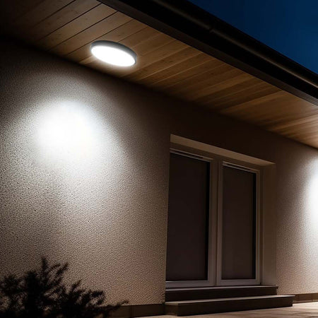 Plafonieră LED 18W cu senzor, 4000K, IP44, alb neutru/negru V-Tac SKU-76691