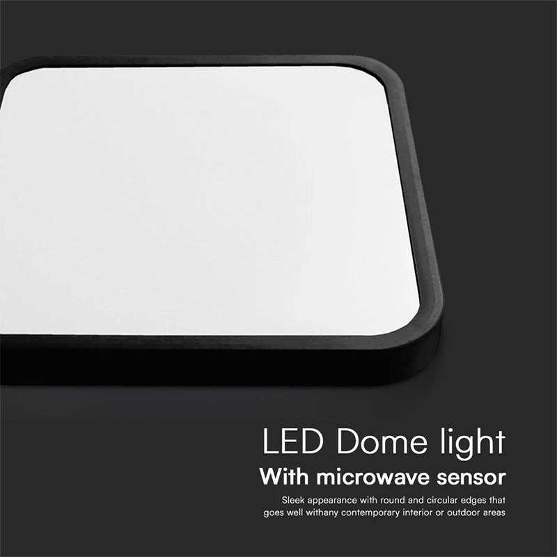 Plafonieră LED 18W cu senzor, 4000K, IP44, negru V-Tac SKU-76721-24