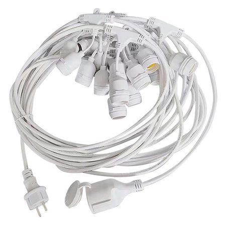 Sir Iluminat Festiv Cu Soclu E27x15buc 15m Ip65 - Alb