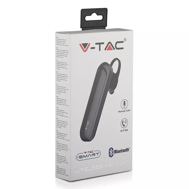 Headset Bluetooth 170 mAh, negru, timp redare 12 ore V-Tac SKU-7702