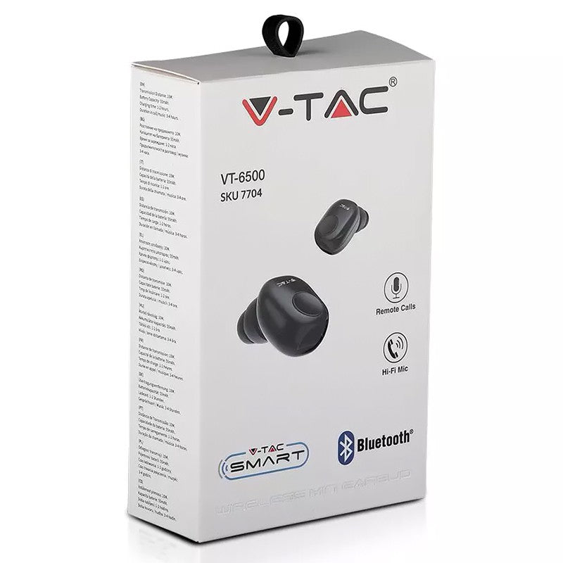 Căști Bluetooth Earbuds wireless cu baterie 55 mAh V-Tac