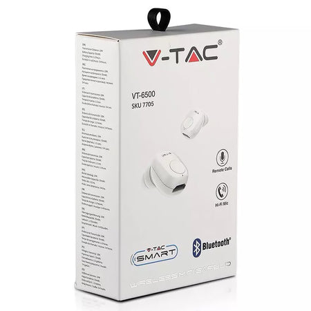 Căști Bluetooth Earbuds wireless cu baterie 55 mAh V-Tac