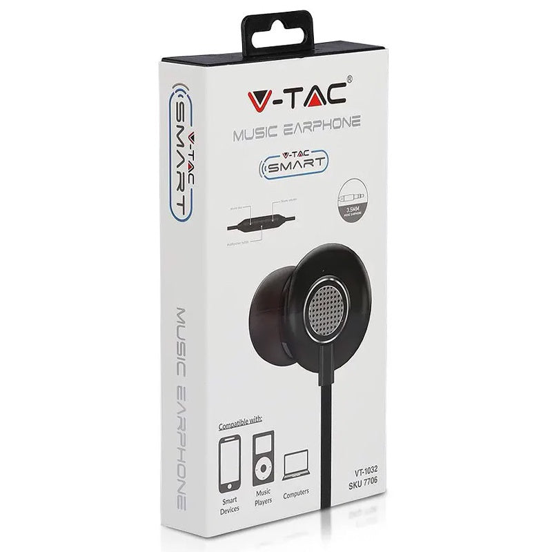 Căști tip dop gri confortabile, design simplu V-Tac SKU-7706