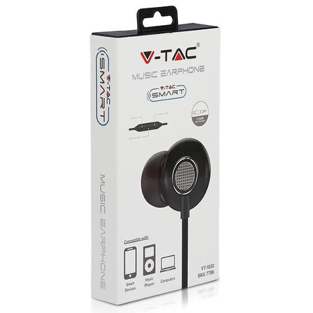 Căști tip dop gri confortabile, design simplu V-Tac SKU-7706