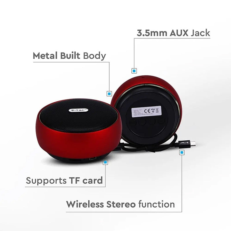 Mini boxă portabilă Bluetooth 4W cu baterie reîncărcabilă V-Tac