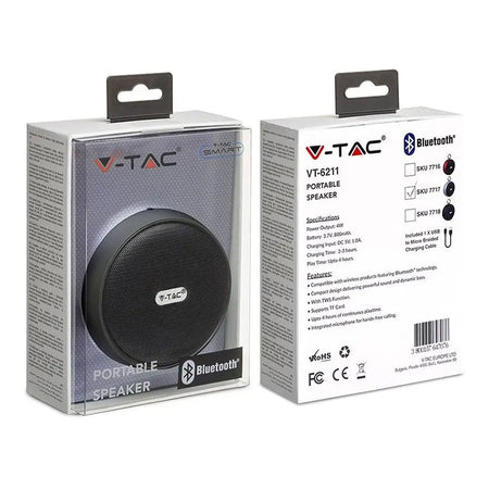 Mini boxă portabilă Bluetooth 4W cu baterie reîncărcabilă V-Tac