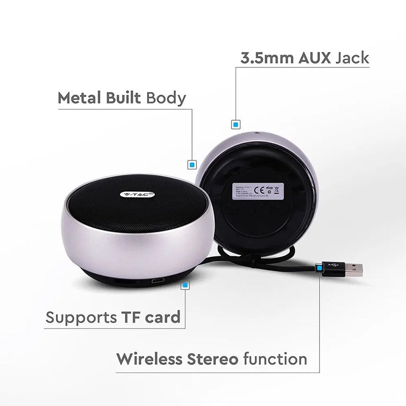 Mini boxă portabilă Bluetooth 4W cu baterie reîncărcabilă V-Tac